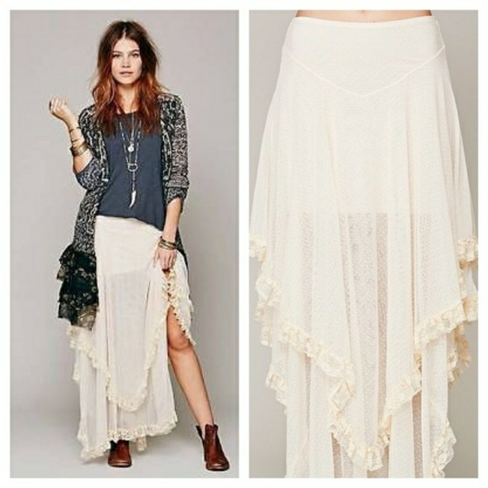 Free People Spanish Court Ruffle Maxi Skirt